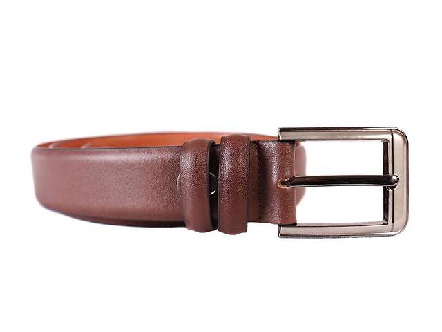 Мужской ремень под классические брюки экокожа D-Belts S0141 коричневый