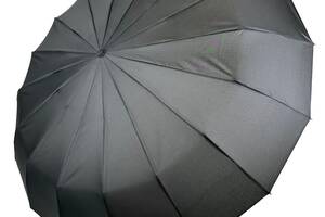 Мужской складной зонт-автомат от Feeling Rain на 16 спиц антиветер черный M 02316-1