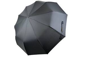 Мужской складной зонт полуавтомат от Feeling Rain есть антиветер черный FR0453-1