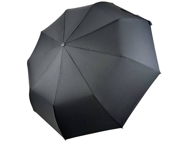 Мужской складной зонт полуавтомат от Feeling Rain с прямой ручкой есть антиветер черный 0938-1