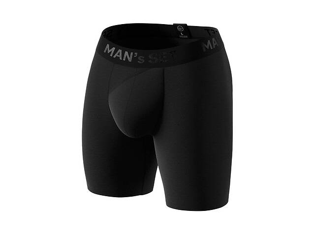 Мужские анатомические боксеры из хлопка Anatomic Long 2.0 Black Series черный MAN's SET XL