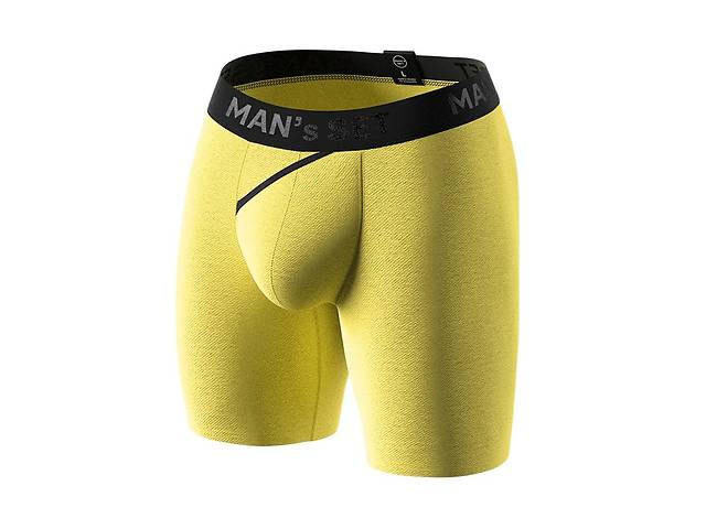 Мужские анатомические боксеры из хлопка Anatomic Long 2.0 Black Series жёлтый MAN's SET 2XL