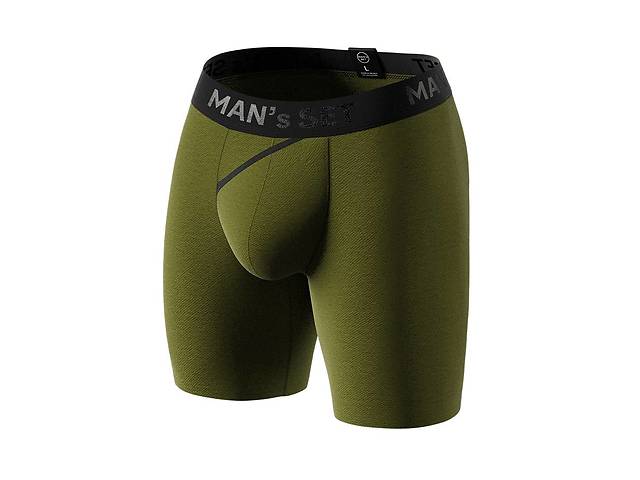 Мужские анатомические боксеры из хлопка Anatomic Long 2.0 Black Series хаки MAN's SET 2XL