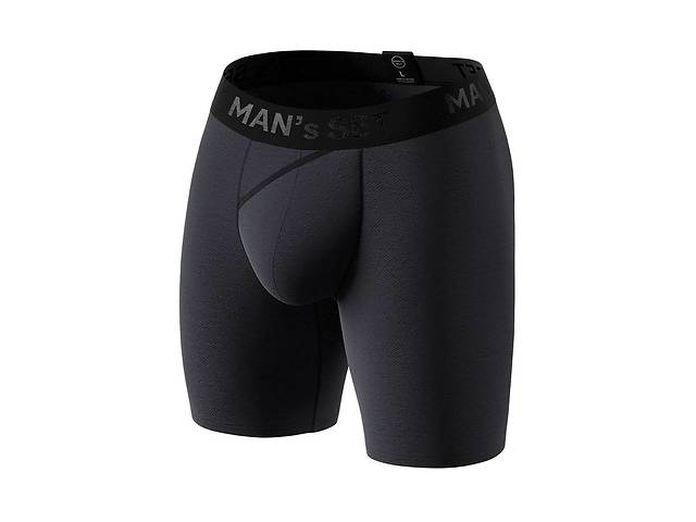 Мужские анатомические боксеры из хлопка Anatomic Long 2.0 Black Series графитовый MAN's SET XL