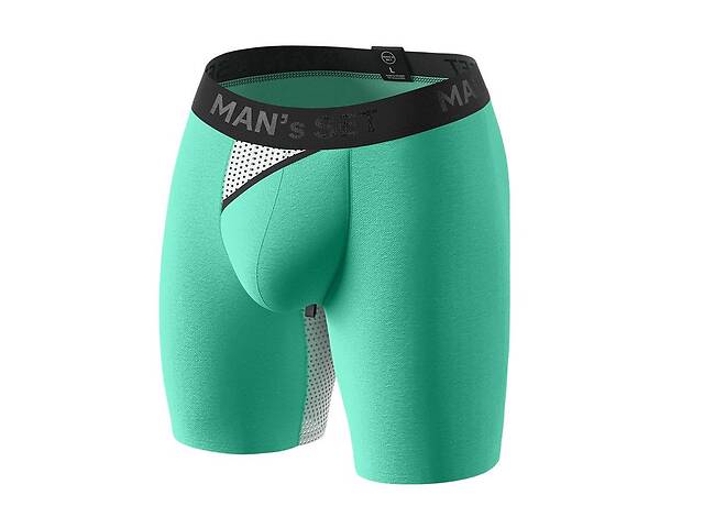 Мужские анатомические боксеры из хлопка Anatomic Long 2.0 Light, Black Series светло-зеленый MAN's SET S