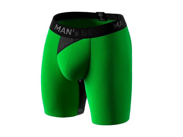 Мужские анатомические боксеры из хлопка Anatomic Long 2.0 Light Black Series зеленый MAN's SET M