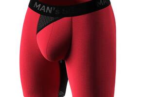 Мужские анатомические боксеры из хлопка Anatomic Long 2.0 Light Black Series красный MAN's SET XL
