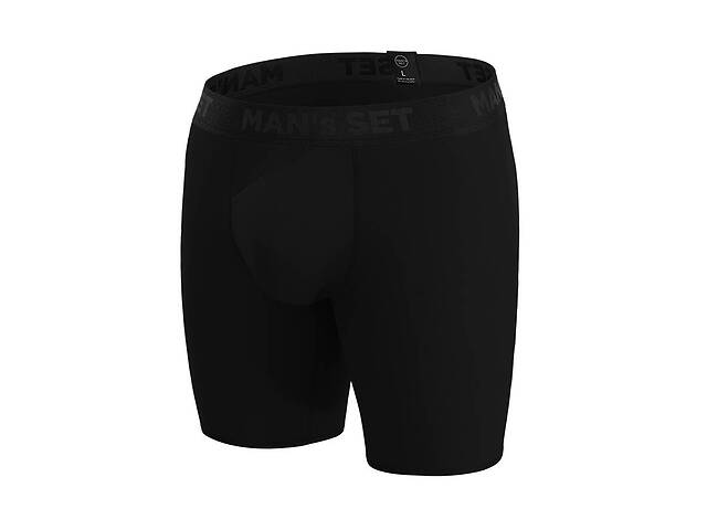 Мужские анатомические боксеры из хлопка Anatomic Long 2.1 Black Series черный MAN's SET S