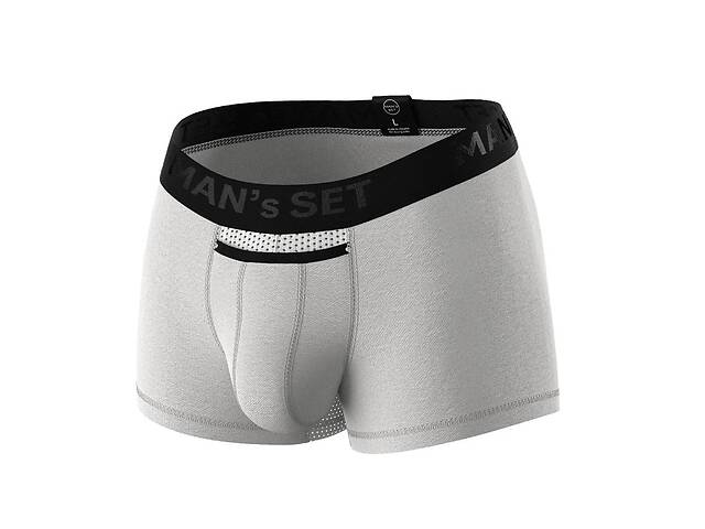 Мужские анатомические боксеры из хлопка с сеткой Anatomic Classic Light Black Series белый MAN's SET S