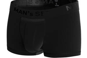 Мужские анатомические боксеры из хлопка с сеткой Anatomic Light Black Series чёрный MAN's SET M