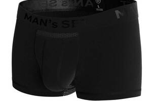 Мужские анатомические боксеры из хлопка с сеткой Anatomic Light Black Series чёрный MAN's SET L