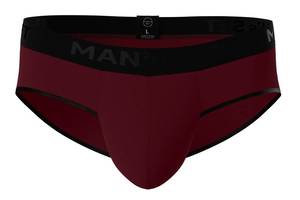 Мужские анатомические слипы из хлопка Anatomic Slips Black Series бордовый MAN's SET 3XL