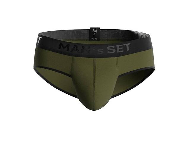 Мужские анатомические слипы из хлопка Anatomic Slips Black Series хаки MAN's SET L