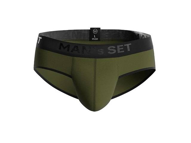 Мужские анатомические слипы из хлопка Anatomic Slips Black Series хаки MAN's SET 3XL