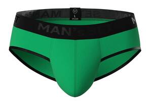 Мужские анатомические слипы из хлопка Anatomic Slips Black Series зелёный MAN's SET M