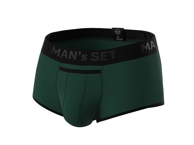 Мужские анатомические спортивные боксеры из хлопка Sport Black Series тёмно-зелёный MAN's SET 3XL