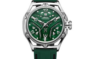 Мужские часы Forsining Gringo Зеленый/Серебристый