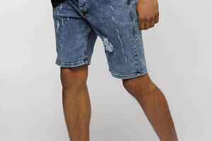 Мужские джинсовые шорты 29 голубой Qvartz denim ЦБ-00219167