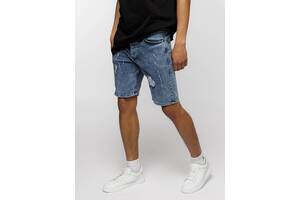 Мужские джинсовые шорты 30 голубой Qvartz denim ЦБ-00219167