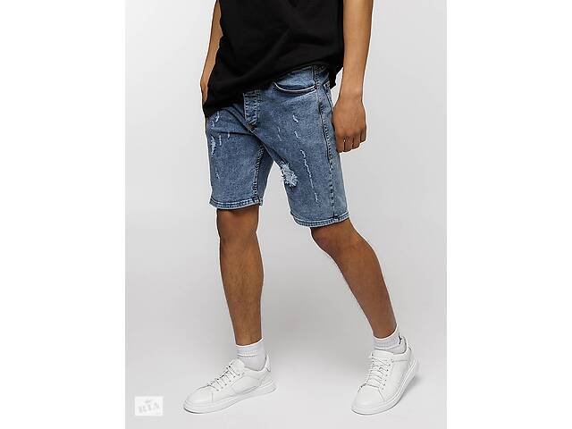 Мужские джинсовые шорты 30 голубой Qvartz denim ЦБ-00219167