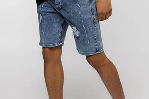 Мужские джинсовые шорты 31 голубой Qvartz denim ЦБ-00219167