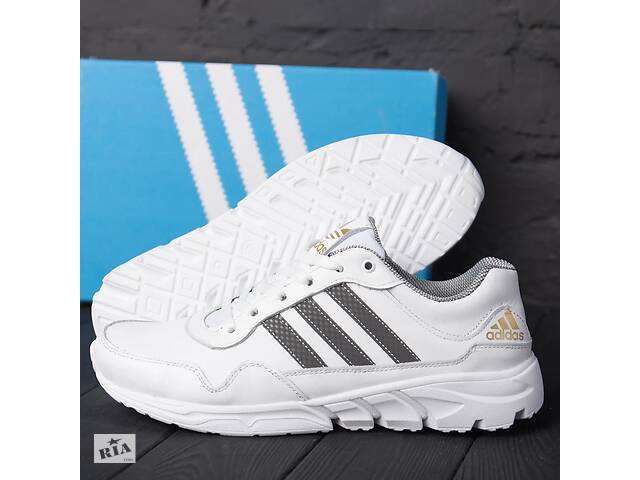 Мужские кожаные кроссовки Adidas Tech Flex White