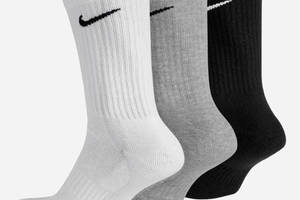 Мужские Носки Nike U NK EVERYDAY LTWT CREW 3PR черный белый серый Уни 46-50 SX7676-964 46-50