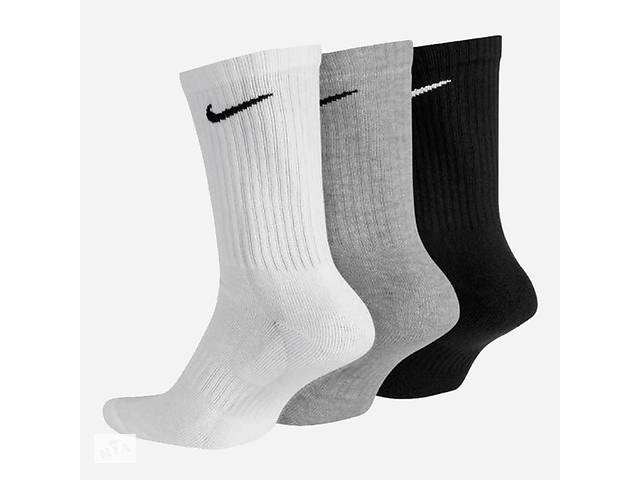 Мужские Носки Nike U NK EVERYDAY LTWT CREW 3PR черный белый серый Уни 46-50 SX7676-964 46-50