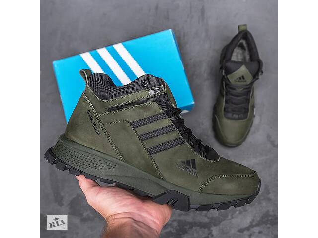 Мужские зимние кожаные ботинки Adidas Terrex Green