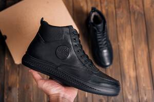 Мужские зимние кожаные кроссовки Timberland  Black