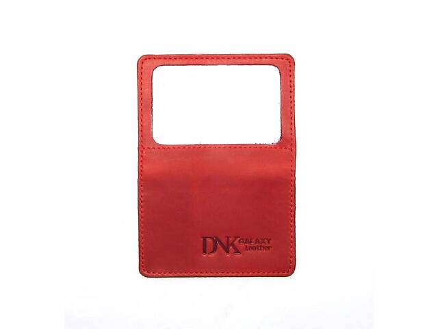 Мини обложка для документов ID паспорта DNK Leather DNK mini okno H col.H Красный