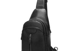 Мини-рюкзак кожаный на одно плечо B10-5007 Joynee черный