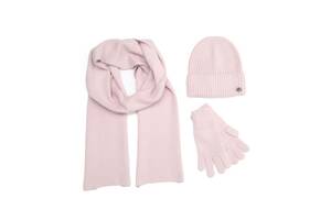 Набір унісекс шапка біні + шарф + рукавички 974-440 LuckyLOOK Універсальний Рожевий