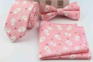 Набор галстук, бабочка, платок Gofin Розовый Gbp-1808