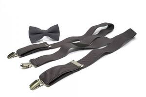 Набор Gofin suspenders подтяжки и бабочка Abp-12008 Темно-серый (ABP-12008)