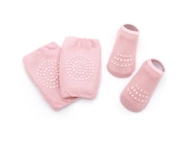 Набор наколенников и носков детских для ползания малышей Hoz Children Knee One Size Dark Rose (SK001588)