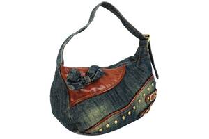 Небольшая женская джинсовая, коттоновая сумочка Fashion jeans bag синяя