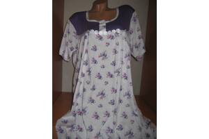 Ночная рубашка DOLLAR CLUB, 100% хлопок пр-во Узбекистан, размер 60, короткий рукав, 2 расцветки