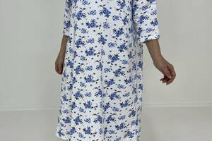 Ночная рубашка Triko Синие цветы 54-56 Белая (74548485-2)