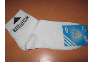 Шкарпетки Adidas білі короткі, 100% бавовна, розмір 36-39