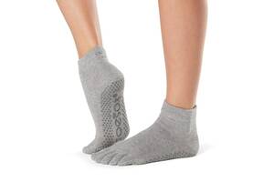 Носки для йоги ToeSox Full Toe Ankle Grip Heather Grey XL 45.5