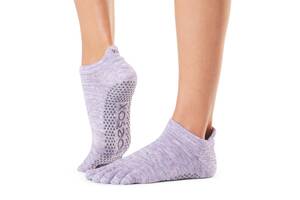 Носки для йоги ToeSox Full Toe Low Rise Grip Heather Purple S 36-38.5