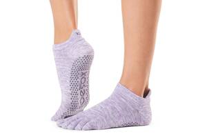 Носки для йоги ToeSox Full Toe Low Rise Grip Heather Purple S 36-38.5