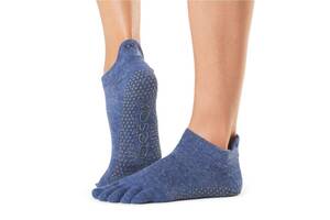 Носки для йоги ToeSox Full Toe Low Rise Grip Navy Blue M 39-42.5