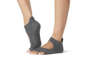 Носки для йоги ToeSox Half Toe Bellarina Grip Charcoal Grey S 36-38.5