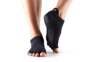 Носки для йоги ToeSox Half Toe Low Rise Grip Black L 43-45