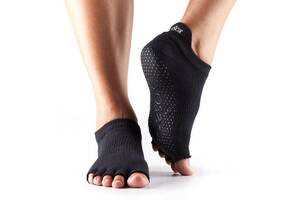 Носки для йоги ToeSox Half Toe Low Rise Grip Black L 43-45