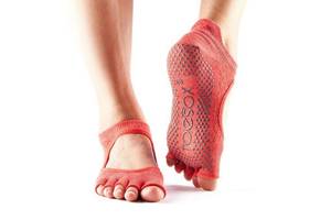 Носки для йоги ToeSox Half Toe Low Rise Grip Fishnet Poppy S 36-38.5