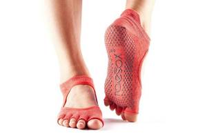 Носки для йоги ToeSox Half Toe Low Rise Grip Fishnet Poppy S 36-38.5