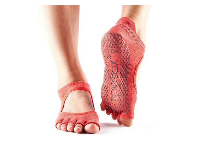 Носки для йоги ToeSox Half Toe Low Rise Grip Fishnet Poppy S 36-38.5